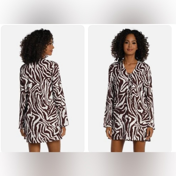 La Blanca Women's Lace Up Tunic Swimsuit Cover Up, XL Pockets - Picture 1 of 16
